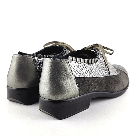 NAOT Yama Silver  Cap Toe Leather Suede Oxford Lace Up Shoes Size 37 - Picture 7 of 15